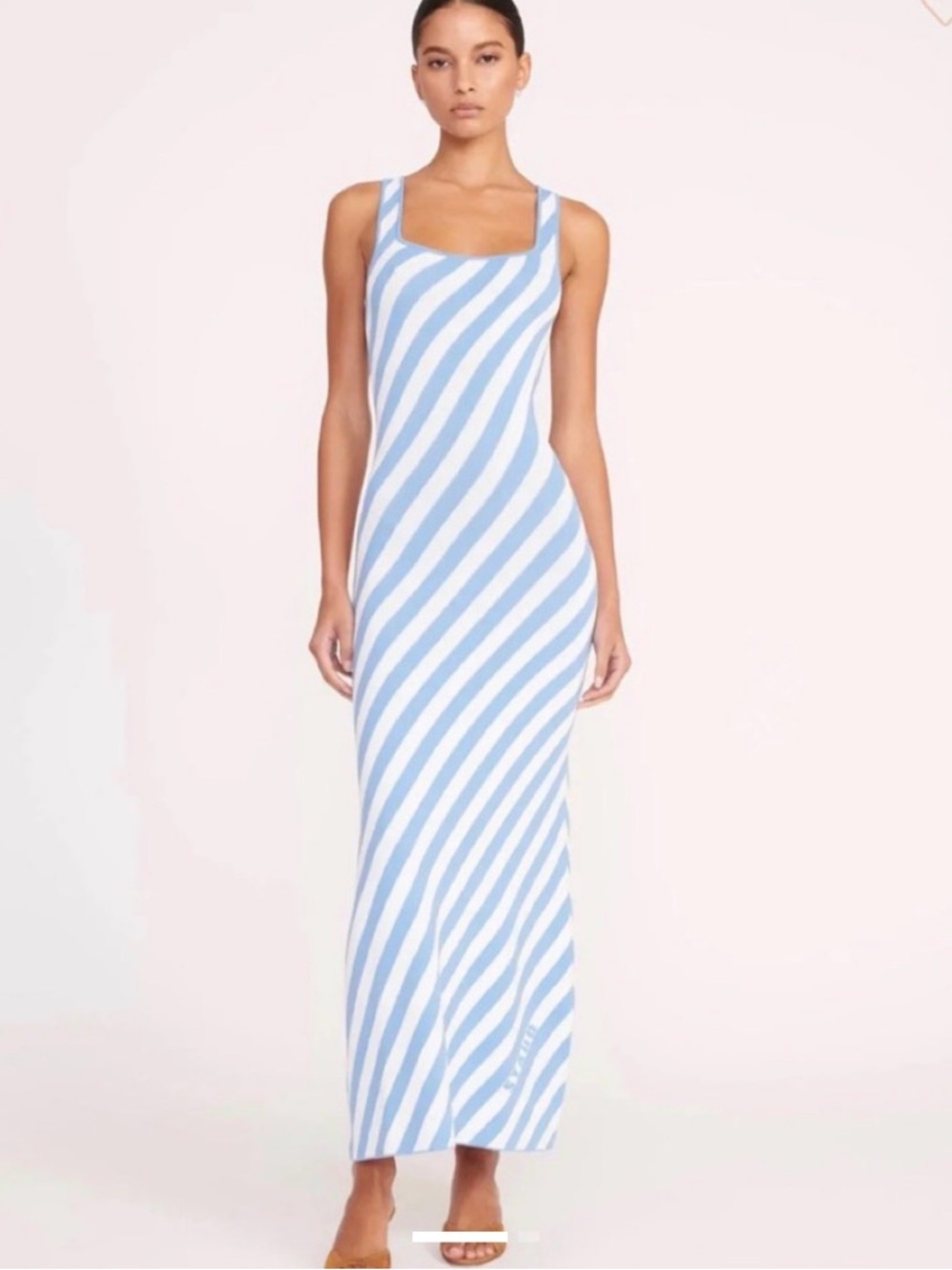 STAUD Katie Dress in Blue Seashore